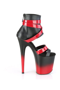 Pleaser FLAMINGO-800-15 Sandal in Black Faux Leather