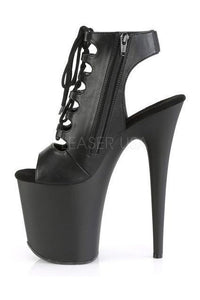 Pleaser FLAMINGO-800-20 Platform Ankle Boot in Black Faux Leather
