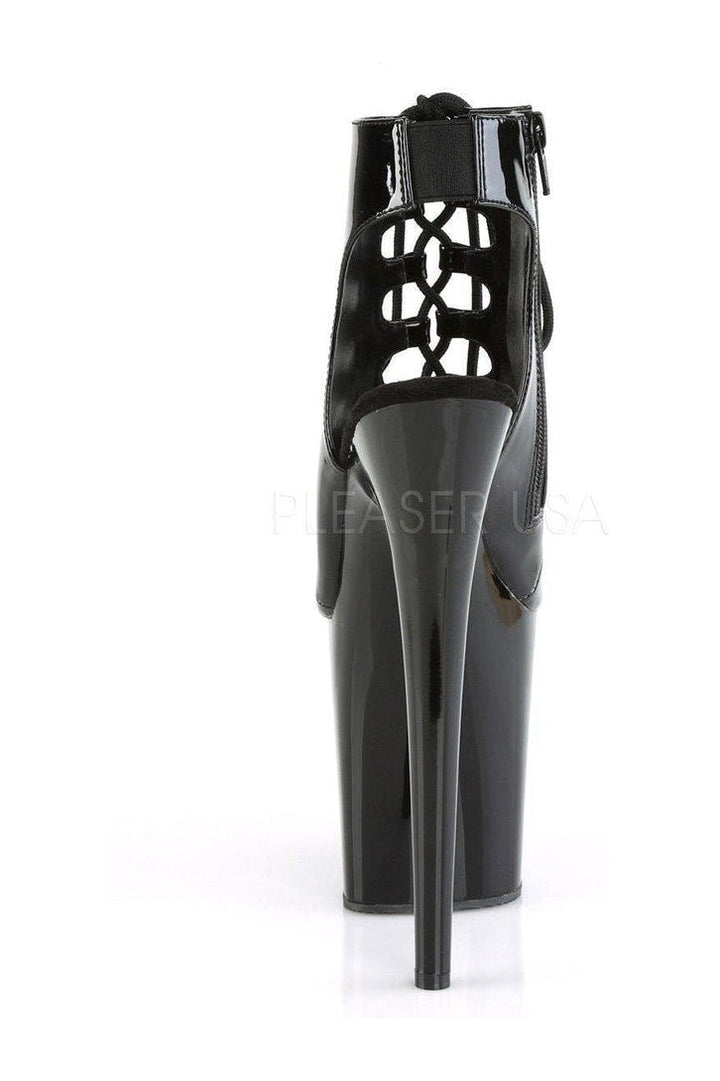 FLAMINGO-800-20 Platform Ankle Boot | Black Patent-Pleaser-SEXYSHOES.COM
