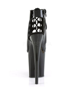 Pleaser FLAMINGO-800-20 Platform Ankle Boot in Black Patent