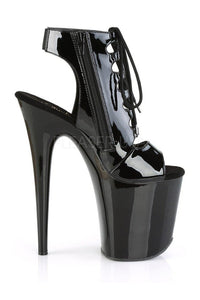 Pleaser FLAMINGO-800-20 Platform Ankle Boot in Black Patent