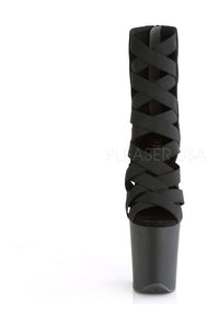 Pleaser FLAMINGO-800-24 Platform Sandal in Black Lycra