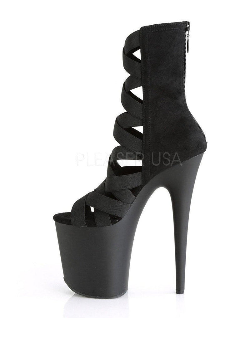 FLAMINGO-800-24 Platform Sandal | Black Lycra-Pleaser-SEXYSHOES.COM