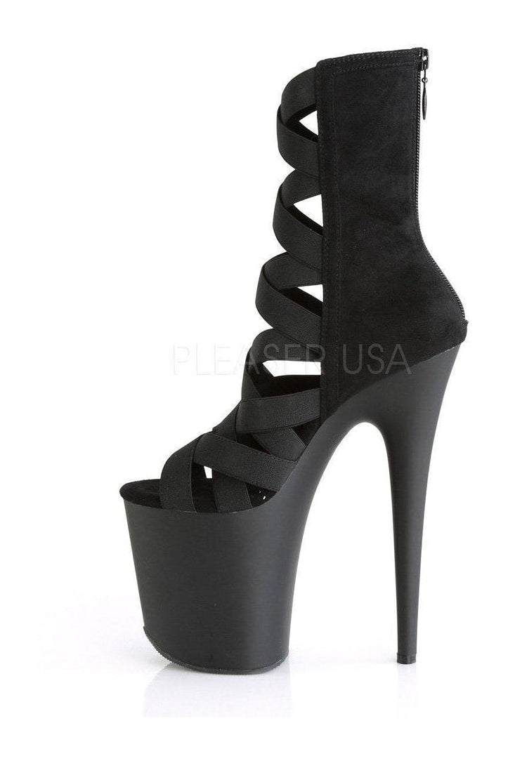Pleaser FLAMINGO-800-24 Platform Sandal in Black Lycra