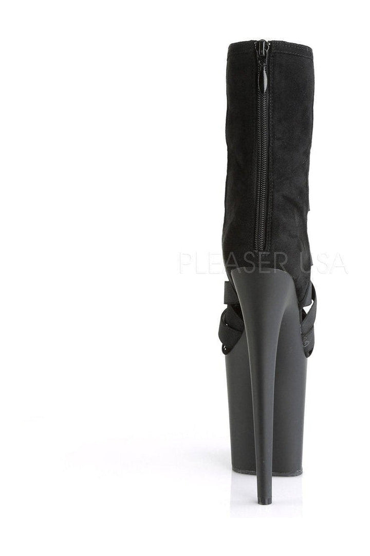 FLAMINGO-800-24 Platform Sandal | Black Lycra-Pleaser-SEXYSHOES.COM