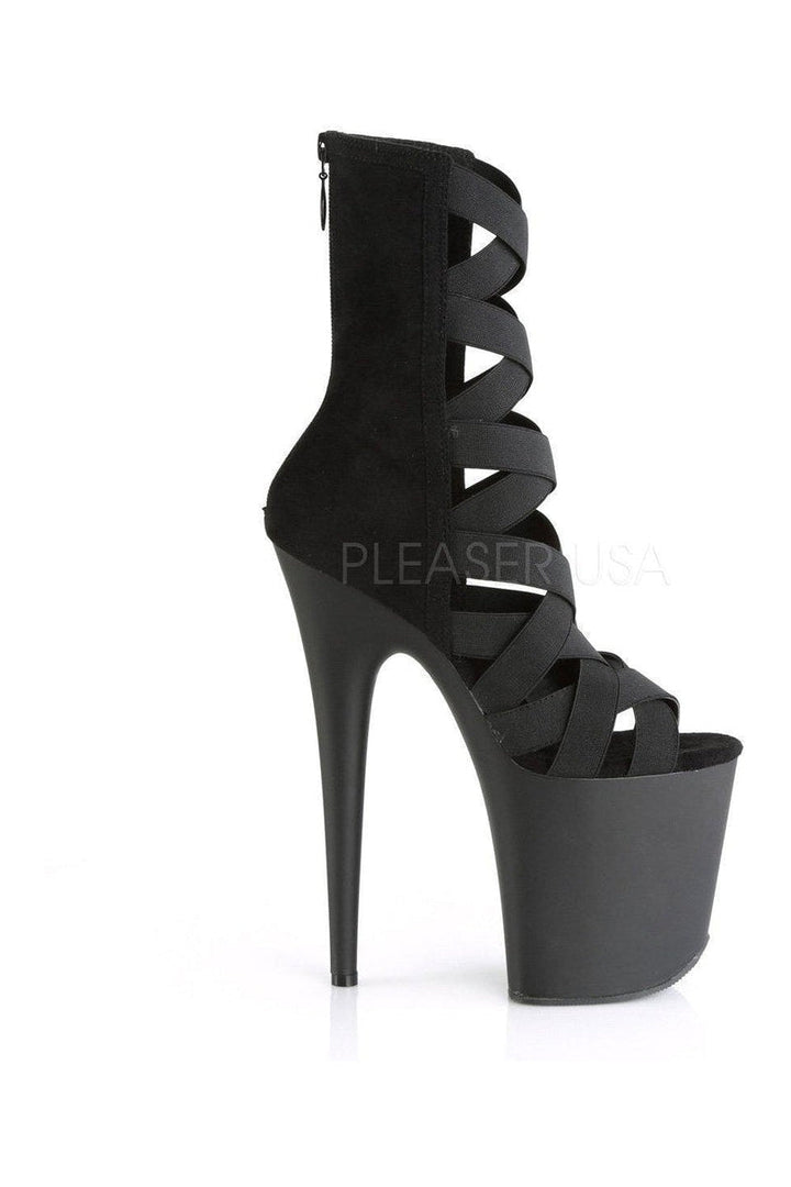 FLAMINGO-800-24 Platform Sandal | Black Lycra-Pleaser-SEXYSHOES.COM