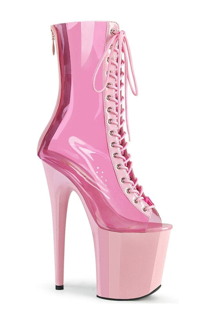 FLAMINGO-800-34 Stripper Boot | Clear Vinyl-Ankle Boots-Pleaser-Clear-10-Vinyl-SEXYSHOES.COM