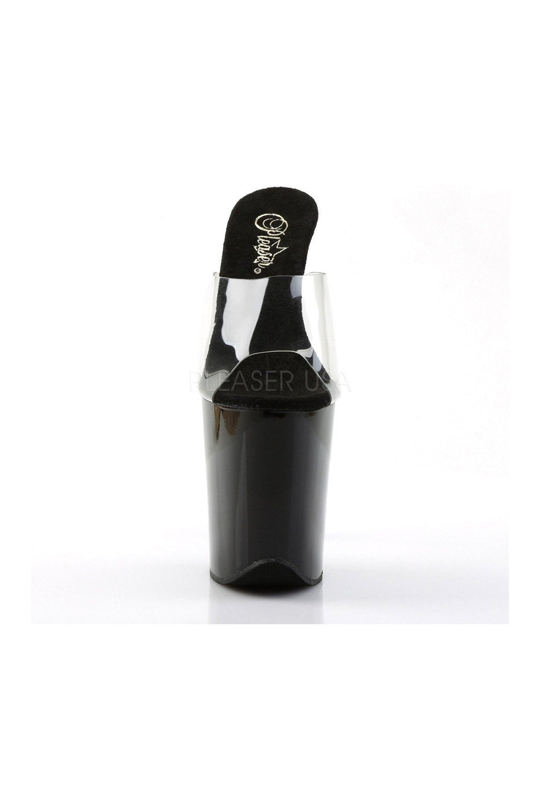 Pleaser FLAMINGO-801 Platform Slide in Black Vinyl