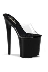 Pleaser FLAMINGO-801 Platform Slide in Black Vinyl from SexyShoes.com