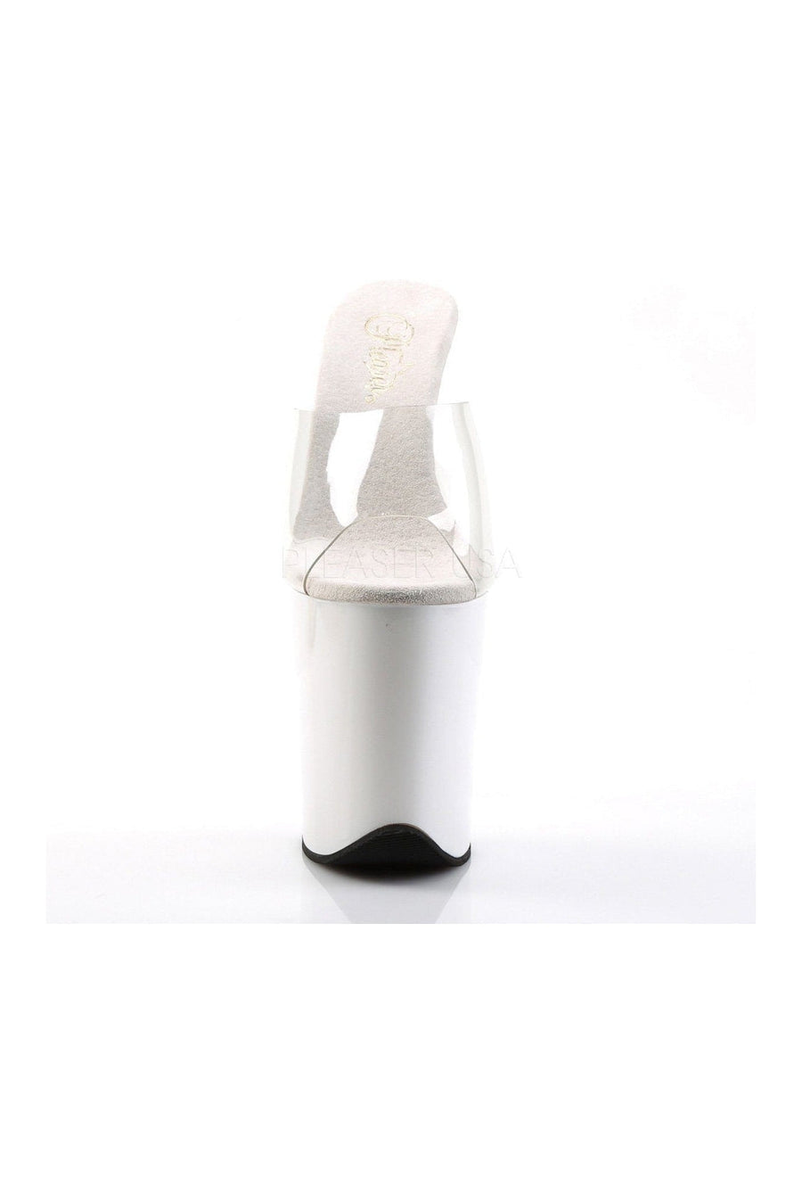 Pleaser FLAMINGO-801 Platform Slide in Clear Vinyl