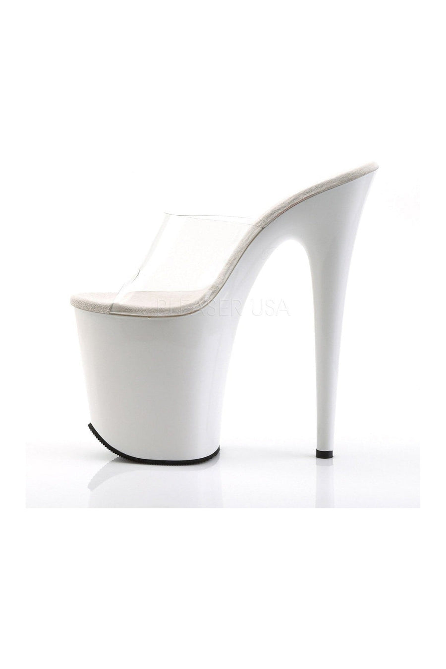 Pleaser FLAMINGO-801 Platform Slide in Clear Vinyl