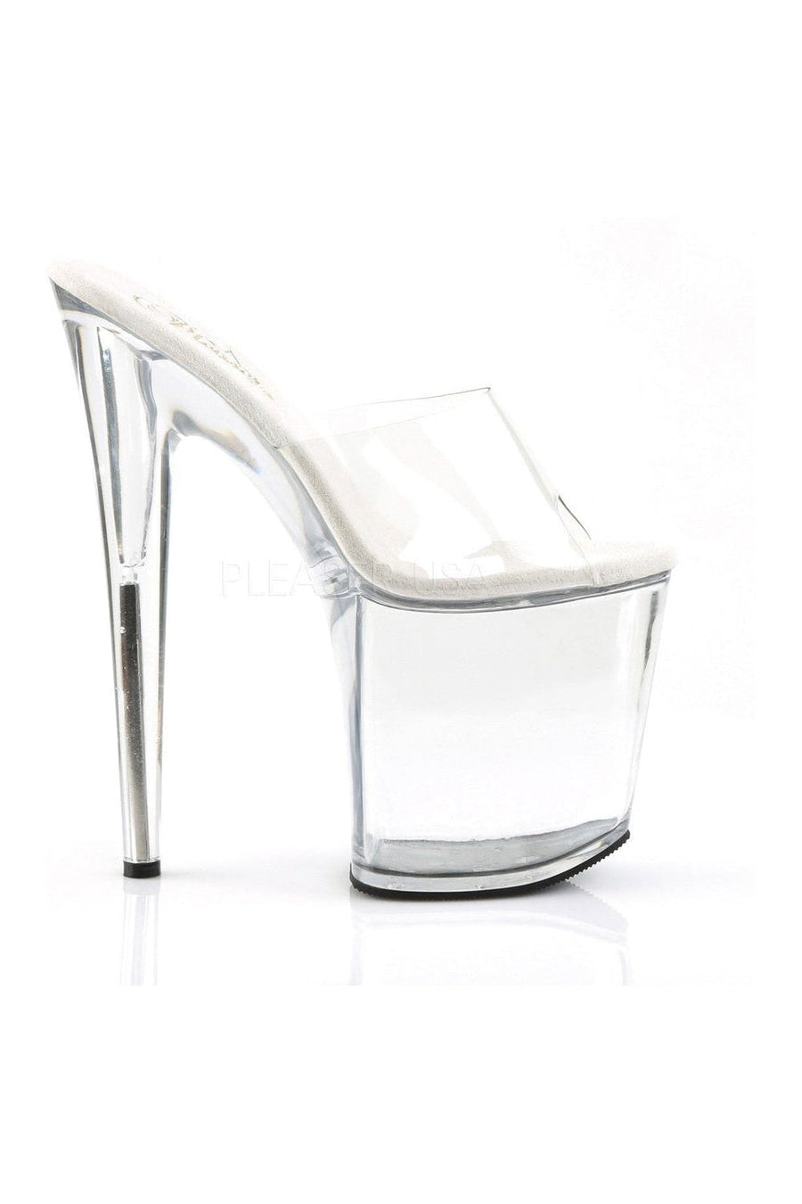 Pleaser FLAMINGO-801 Platform Slide in Clear Vinyl