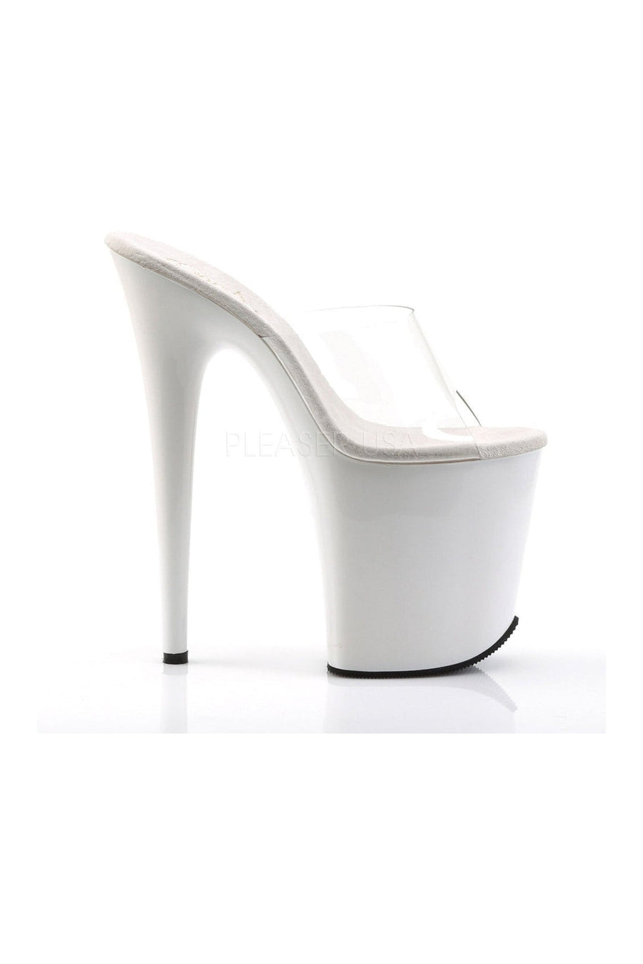 Pleaser FLAMINGO-801 Platform Slide in Clear Vinyl