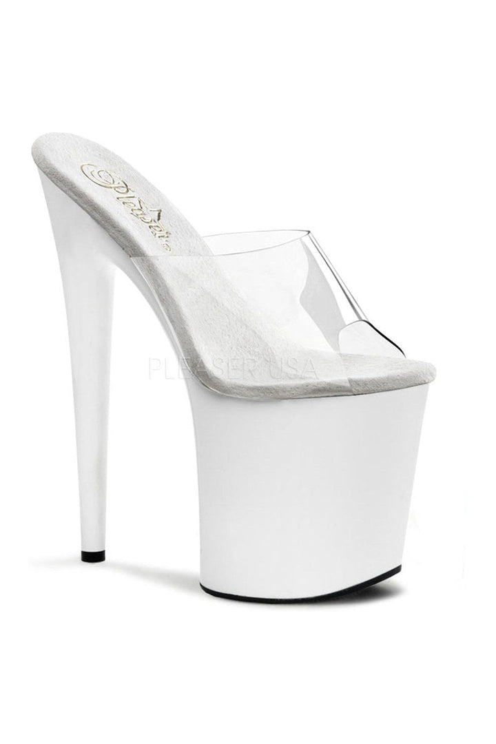 FLAMINGO-801 Platform Slide | Clear Vinyl-Pleaser-Clear-Slides-SEXYSHOES.COM