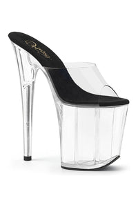 Pleaser FLAMINGO-801 Exotic Slide in Black Faux Leather from SexyShoes.com
