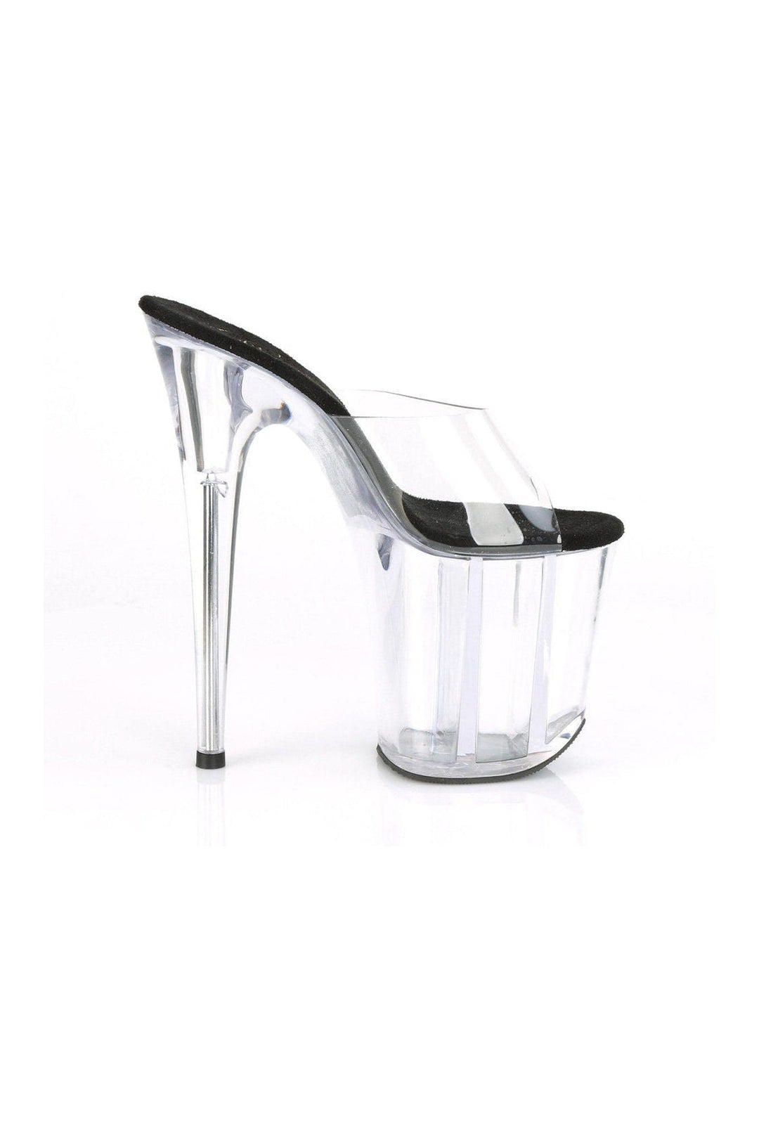 Pleaser FLAMINGO-801 Exotic Slide in Black Faux Leather