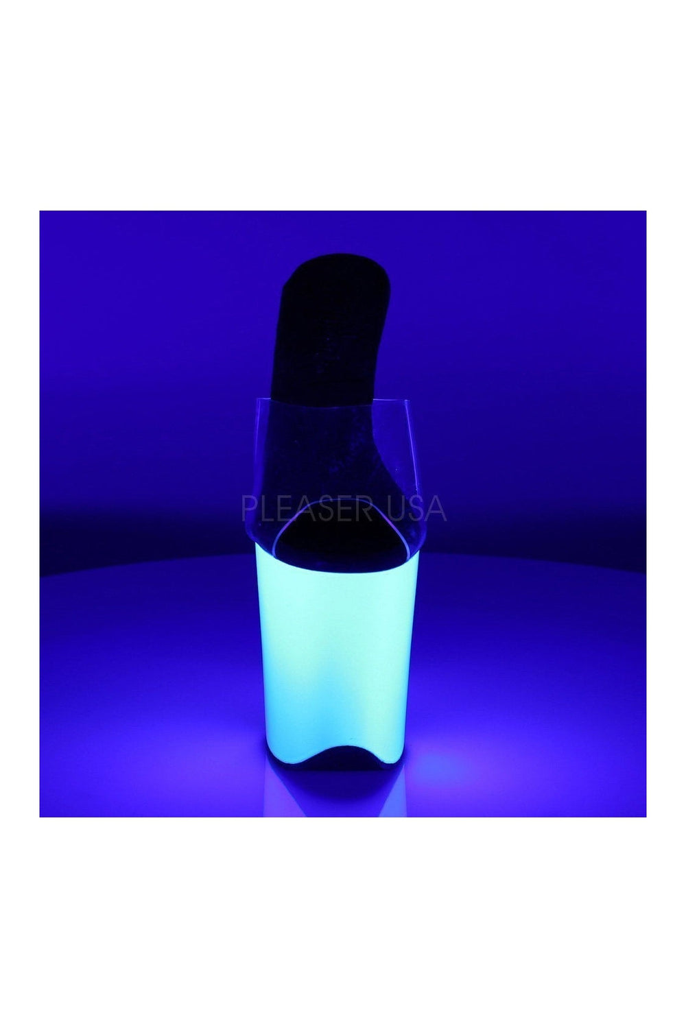 Pleaser FLAMINGO-801UV Platform Slide in Clear Vinyl