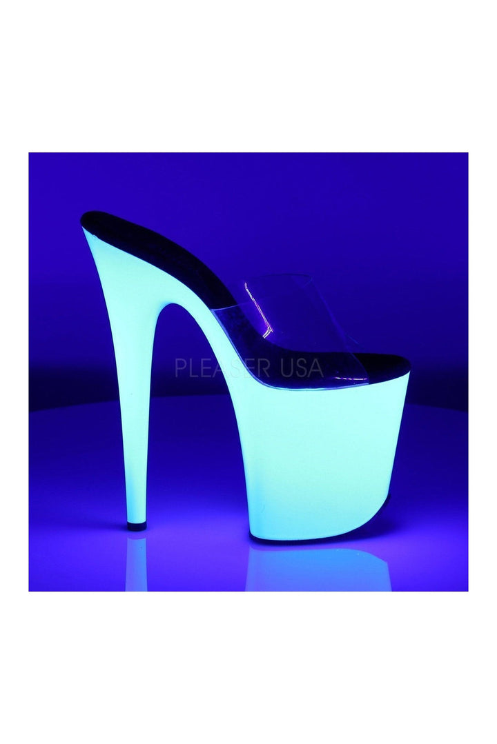 FLAMINGO-801UV Platform Slide | Clear Vinyl-Pleaser-Slides-SEXYSHOES.COM