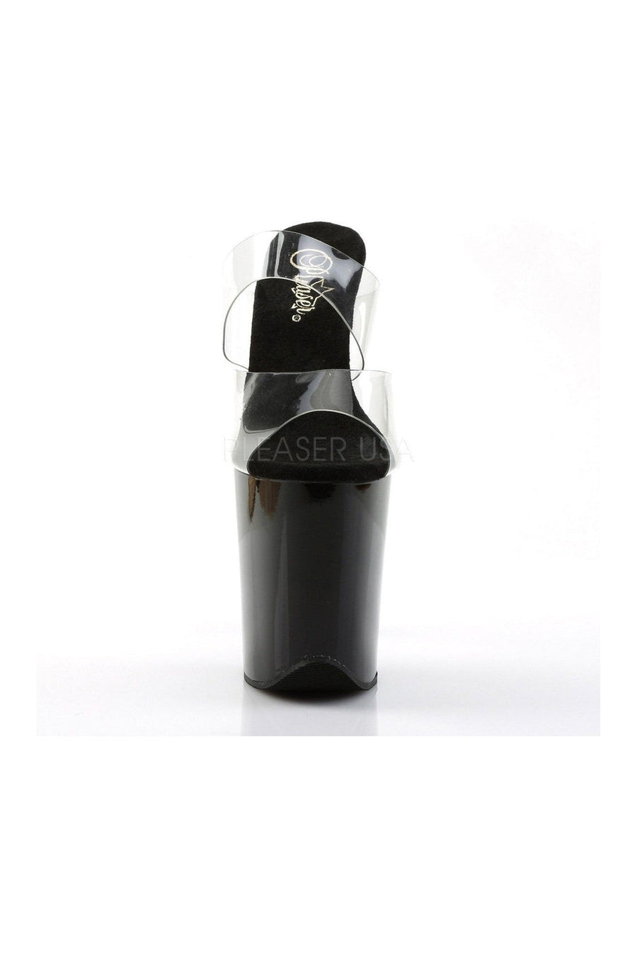 Pleaser FLAMINGO-802 Platform Slide in Black Vinyl