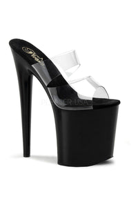 Pleaser FLAMINGO-802 Platform Slide in Black Vinyl from SexyShoes.com