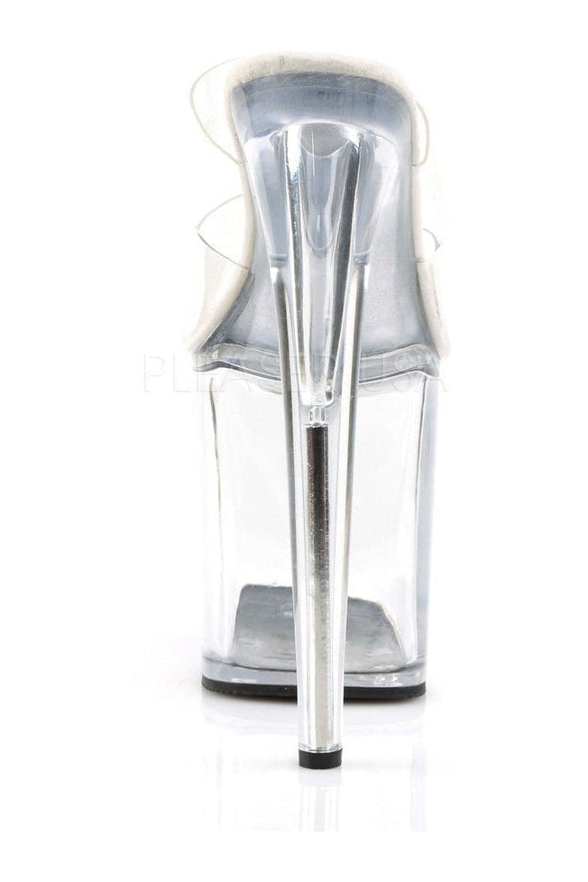 Pleaser FLAMINGO-802 Platform Slide in Clear Vinyl
