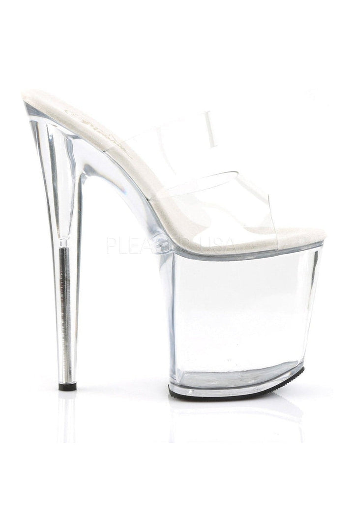 FLAMINGO-802 Platform Slide | Clear Vinyl-Pleaser-Slides-SEXYSHOES.COM