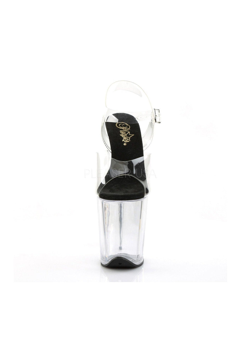 FLAMINGO-808 Platform Sandal | Black Vinyl-Pleaser-Sandals-SEXYSHOES.COM