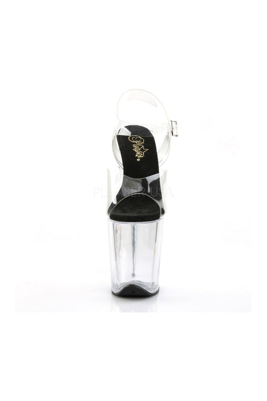 Pleaser FLAMINGO-808 Platform Sandal in Black Vinyl
