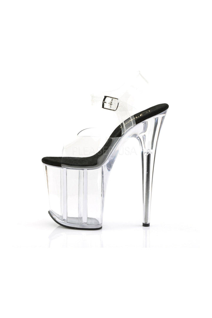 FLAMINGO-808 Platform Sandal | Black Vinyl-Pleaser-Sandals-SEXYSHOES.COM