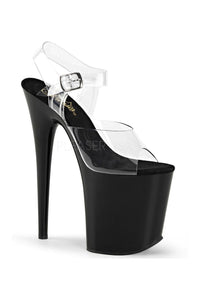 Pleaser FLAMINGO-808 Platform Sandal in Black Vinyl from SexyShoes.com