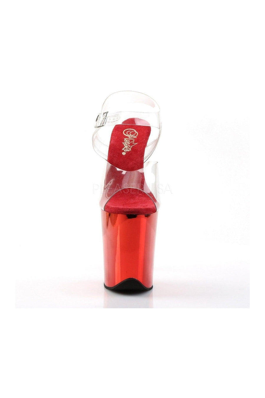 Pleaser FLAMINGO-808 Platform Sandal in Clear Vinyl