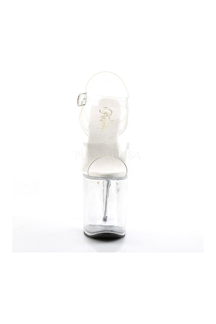 Pleaser FLAMINGO-808 Platform Sandal in Clear Vinyl