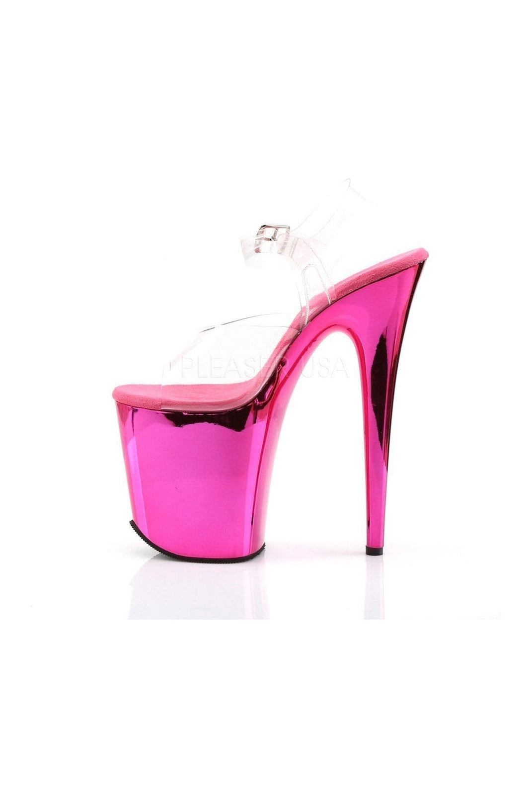 Pleaser FLAMINGO-808 Platform Sandal in Clear Vinyl