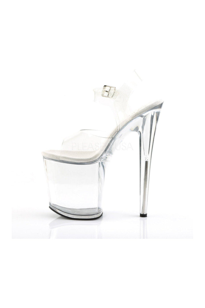 FLAMINGO-808 Platform Sandal | Clear Vinyl-Pleaser-Sandals-SEXYSHOES.COM