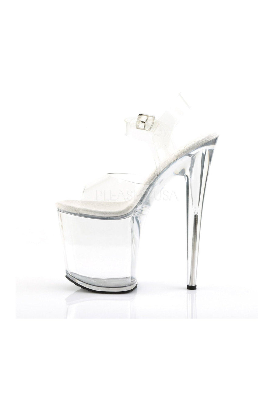 Pleaser FLAMINGO-808 Platform Sandal in Clear Vinyl