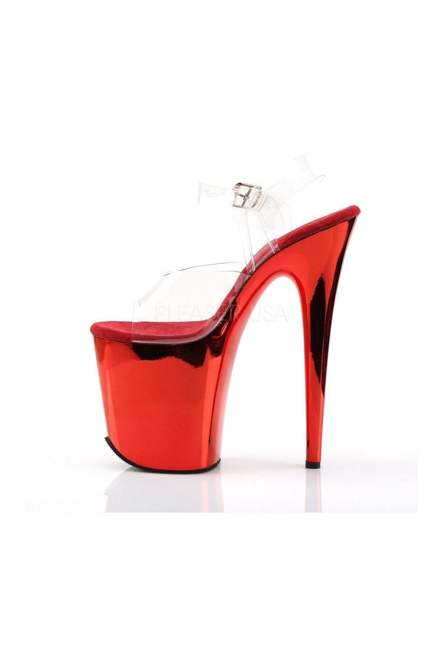 Pleaser FLAMINGO-808 Platform Sandal in Clear Vinyl