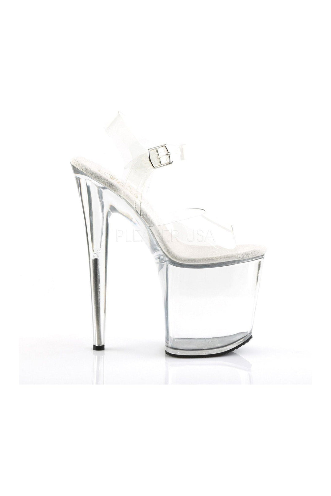 Pleaser FLAMINGO-808 Platform Sandal in Clear Vinyl