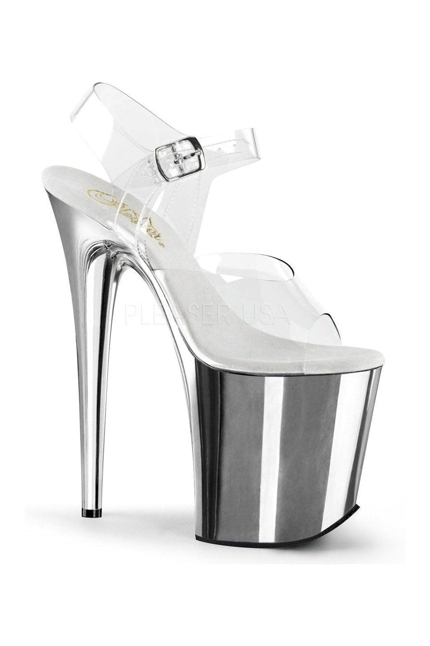 Pleaser FLAMINGO-808 Platform Sandal in Clear Vinyl from SexyShoes.com