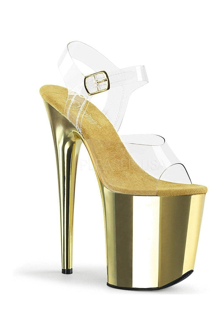 Pleaser FLAMINGO-808 Platform Sandal in Clear Vinyl from SexyShoes.com