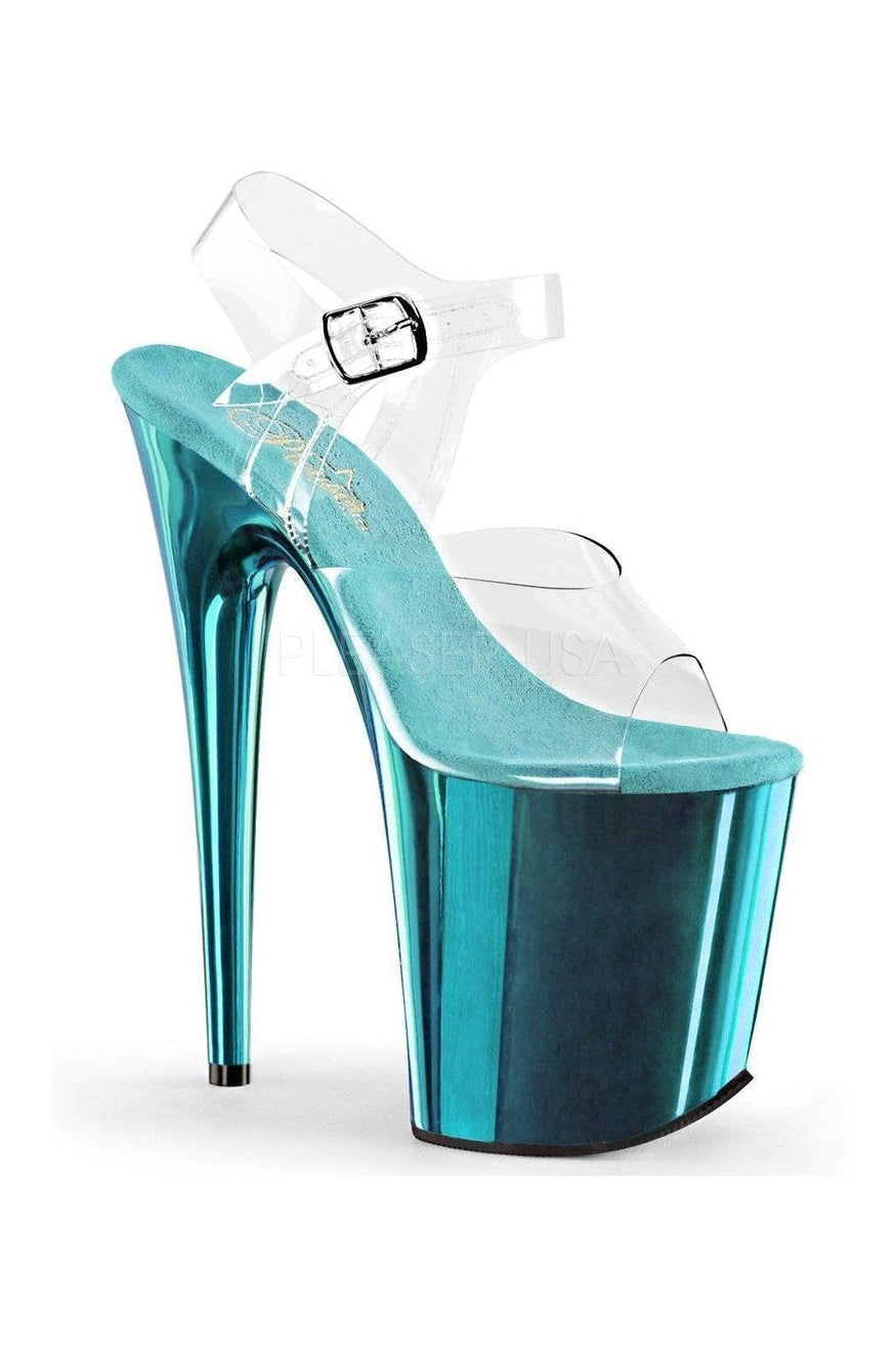 Pleaser FLAMINGO-808 Platform Sandal in Clear Vinyl from SexyShoes.com