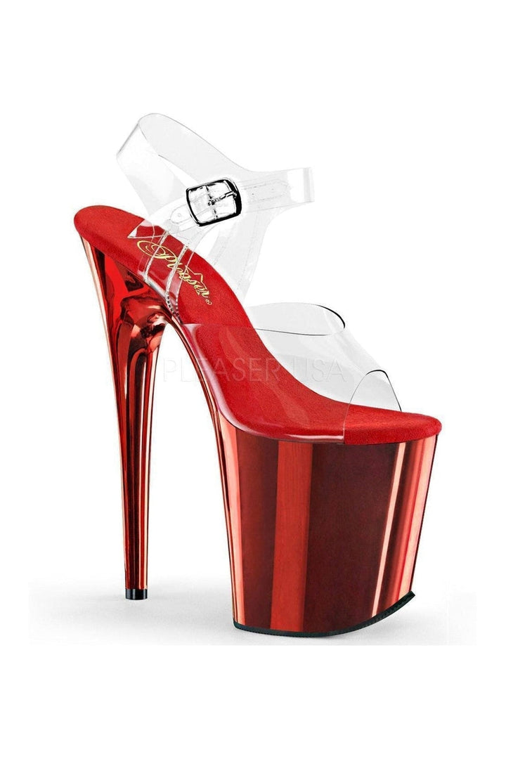 FLAMINGO-808 Platform Sandal | Clear Vinyl-Pleaser-Clear-Sandals-SEXYSHOES.COM