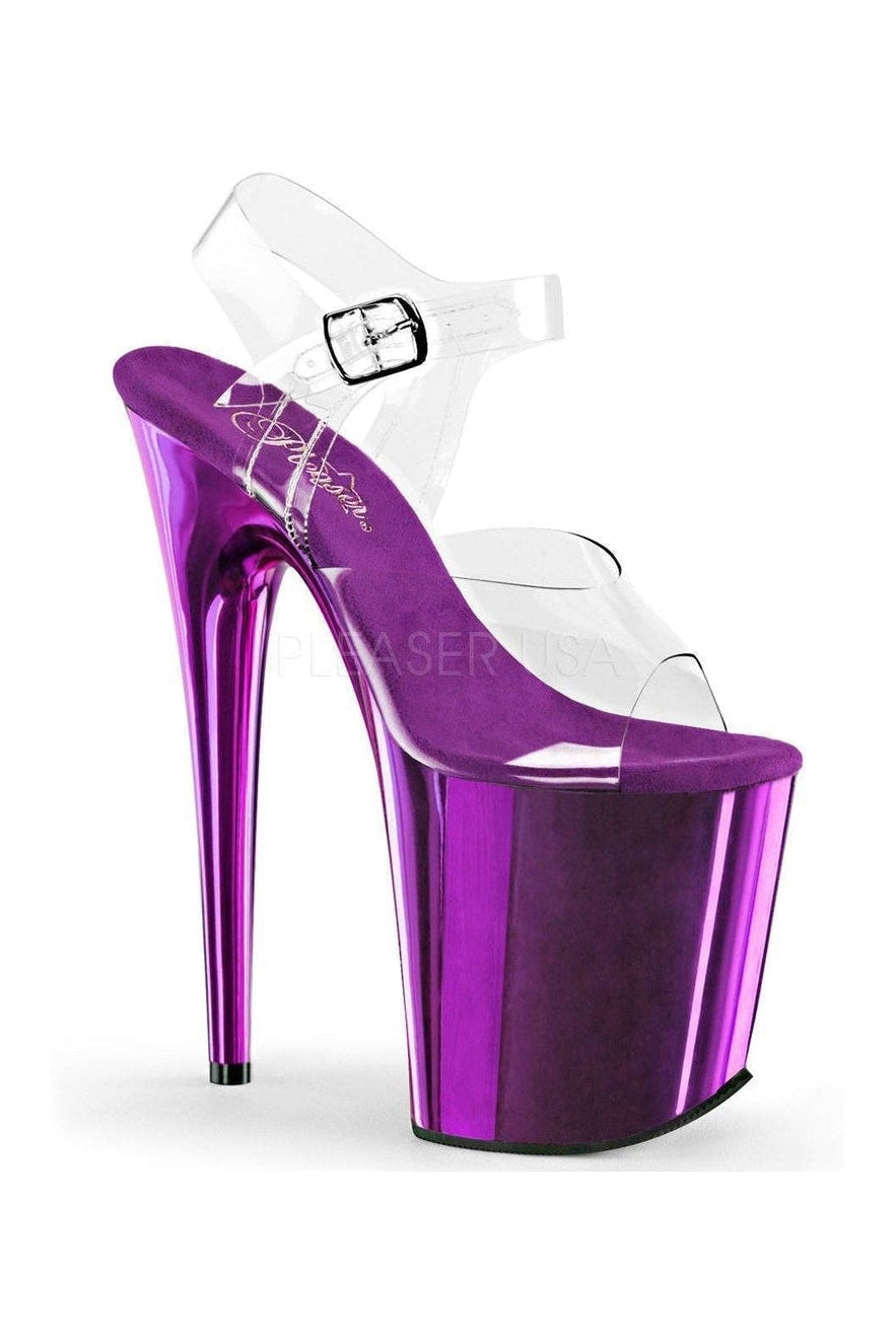 Pleaser FLAMINGO-808 Platform Sandal in Clear Vinyl from SexyShoes.com