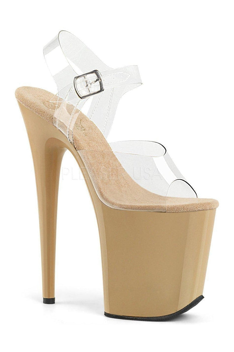 Pleaser FLAMINGO-808 Platform Sandals in Clear Vinyl from SexyShoes.com
