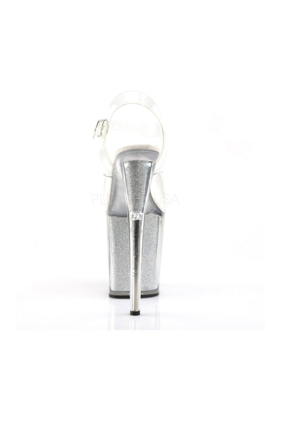 Pleaser FLAMINGO-808G Platform Sandal in Clear Vinyl