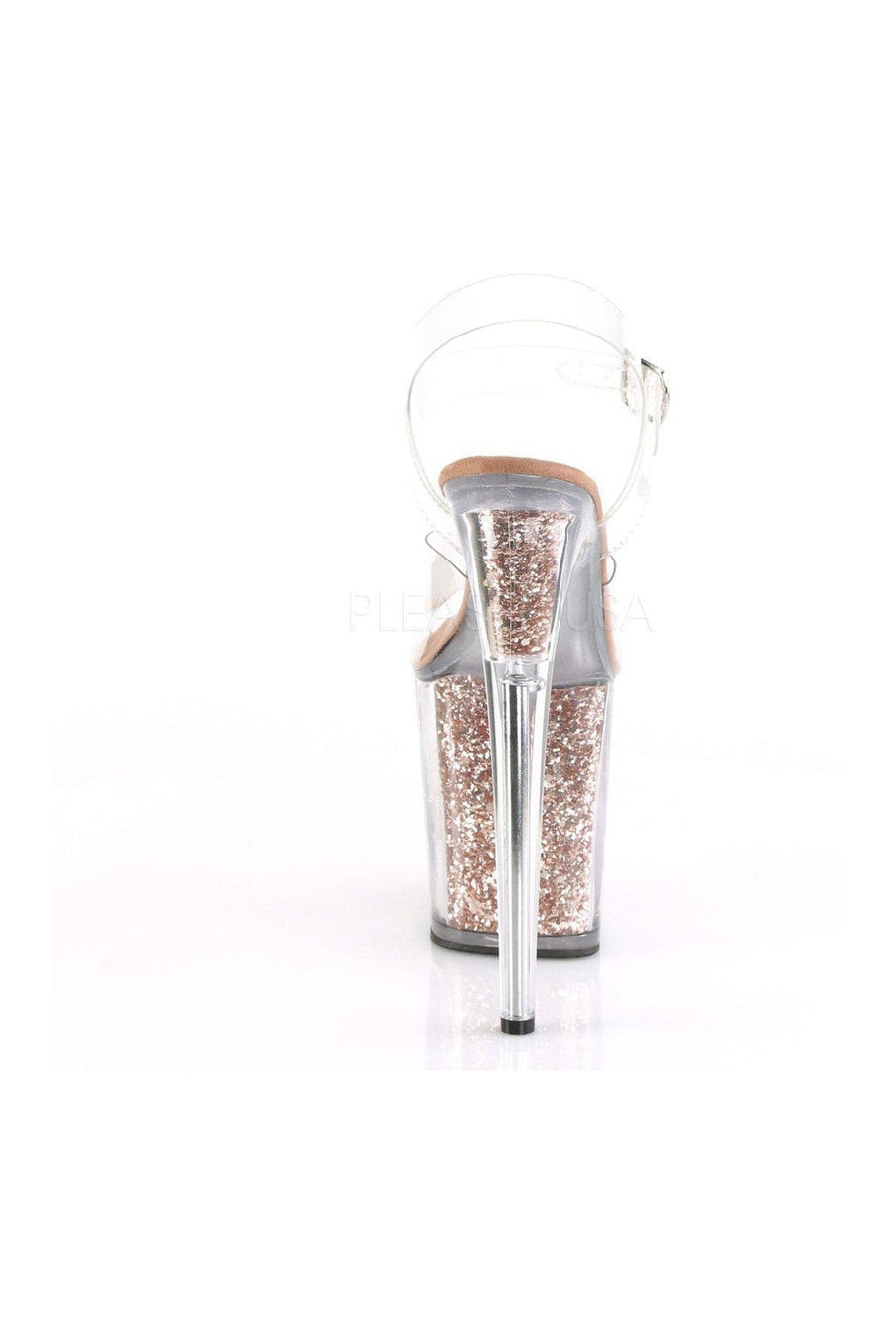 Pleaser FLAMINGO-808G Platform Sandal in Clear Vinyl