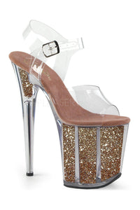 Pleaser FLAMINGO-808G Platform Sandal in Clear Vinyl from SexyShoes.com