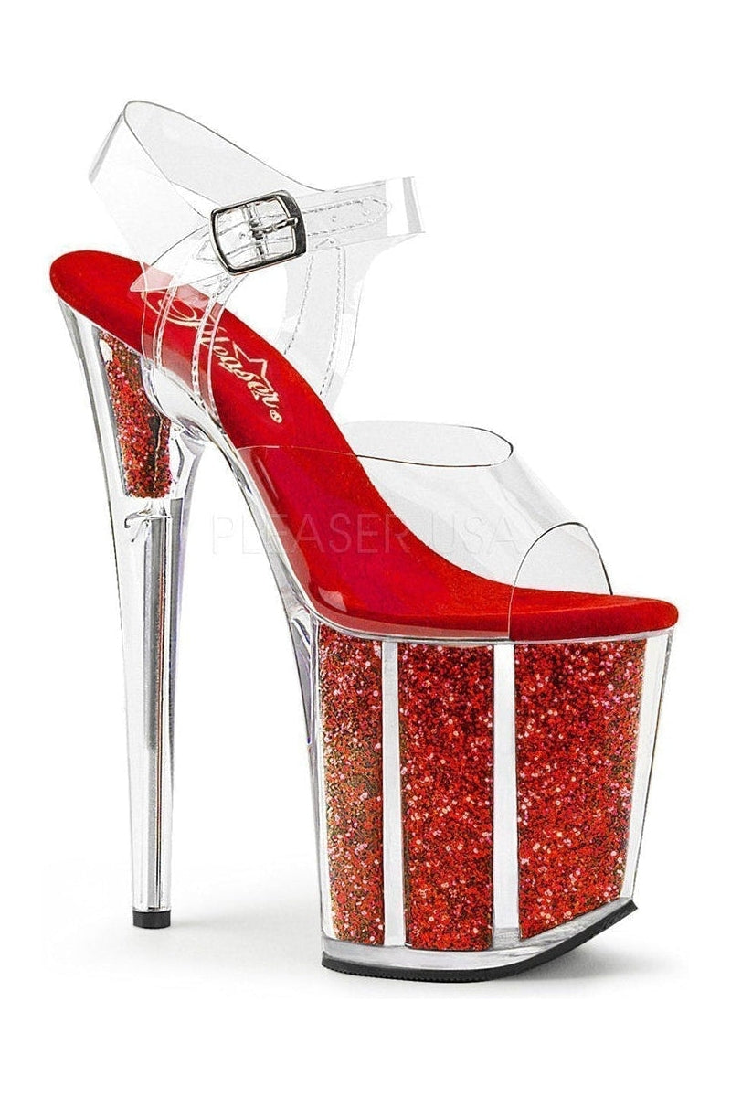Pleaser FLAMINGO-808G Platform Sandal in Clear Vinyl from SexyShoes.com