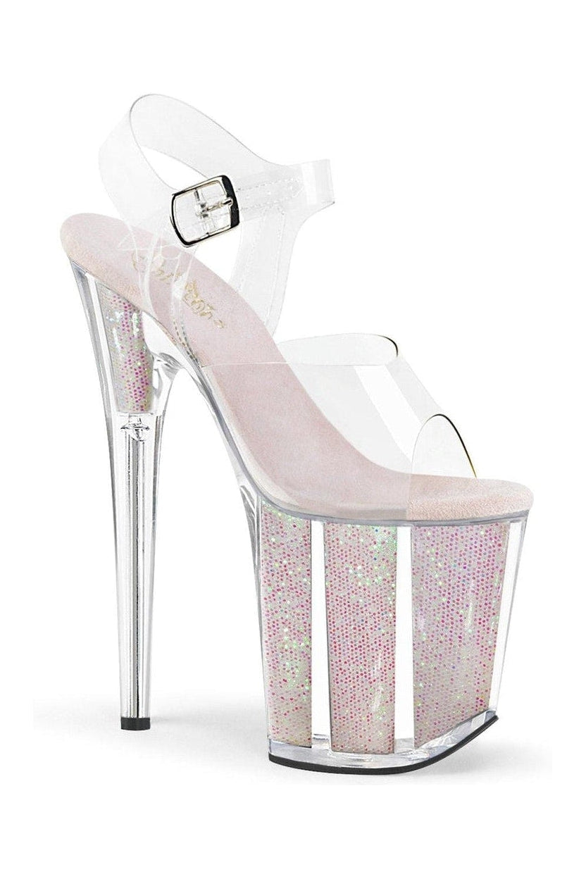 Pleaser FLAMINGO-808G Exotic Sandal in Clear Vinyl from SexyShoes.com