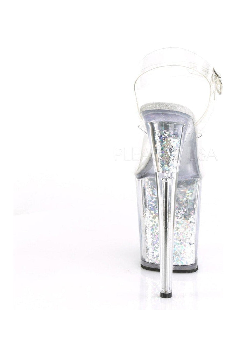 Pleaser FLAMINGO-808GF Platform Sandal in Clear Vinyl