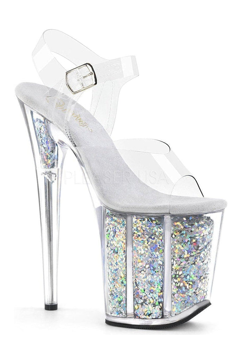 Pleaser FLAMINGO-808GF Platform Sandal in Clear Vinyl from SexyShoes.com